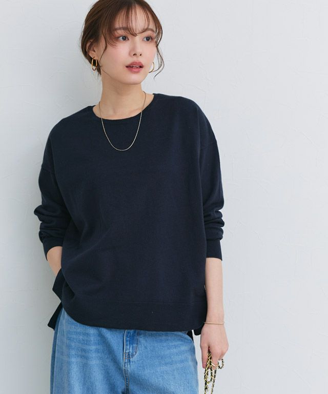 162cm / アッシュブルー / ボートネック / M