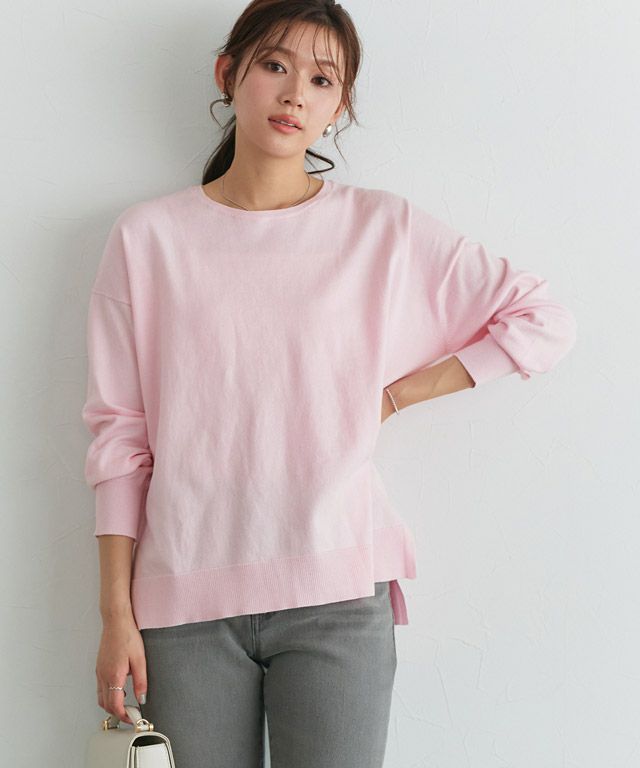 162cm / ネイビー / ボートネック / M