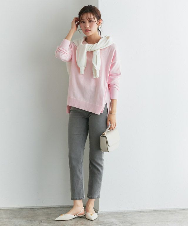 166cm / ピンク / ボートネック / M