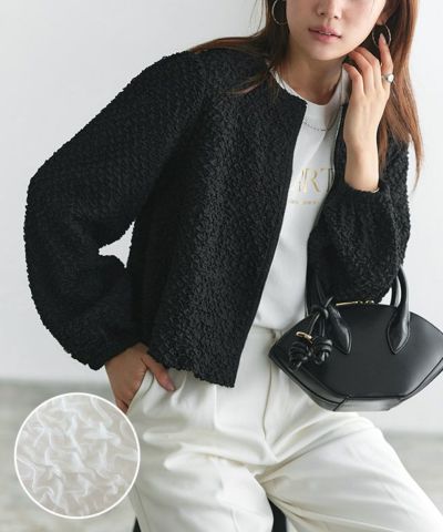 ジャカード素材ジップブルゾン