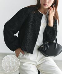 ジャカード素材ジップブルゾン