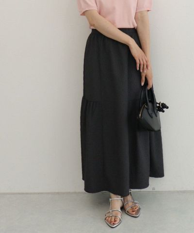 ジャカードギャザーフレアスカート