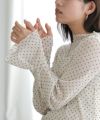167cm / ドット / アイボリー×ブラック / ハイネック / M