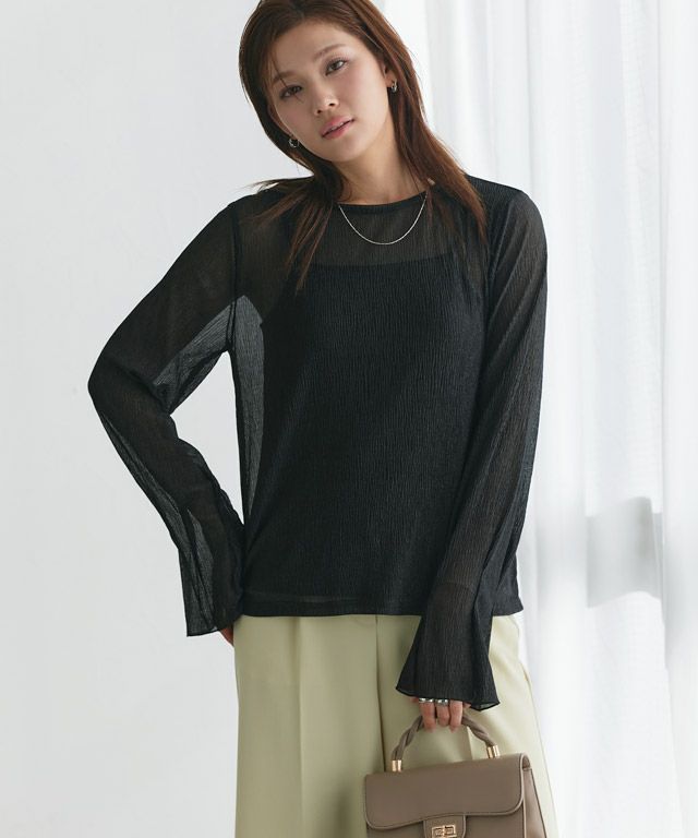 166cm / 楊柳 / ブラック / クルーネック / M