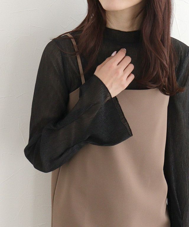 163cm / 楊柳 / ブラック / ハイネック / M