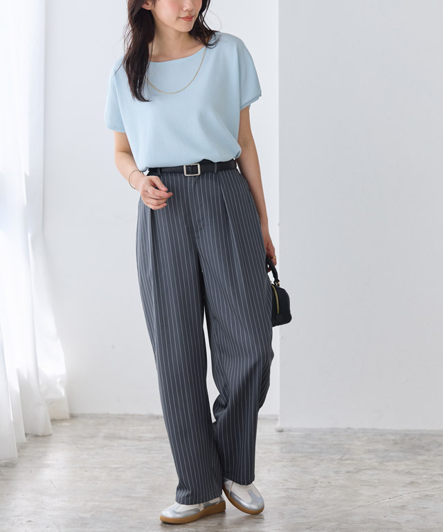 162cm / ストライプ/チャコール / M