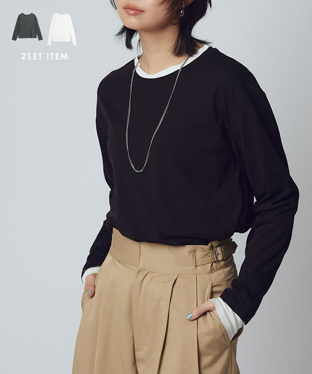 [RASW]シアーコーマコットン2setカットソー