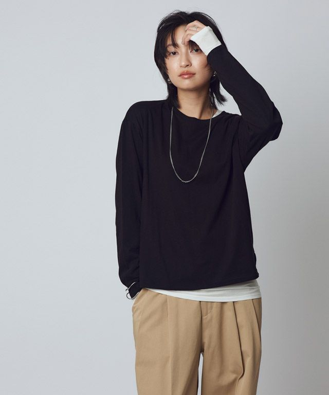 166cm / ブラック×オフホワイト / M