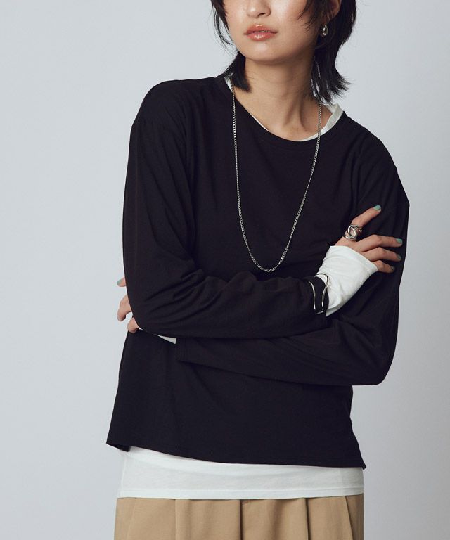 166cm / ブラック×オフホワイト / M