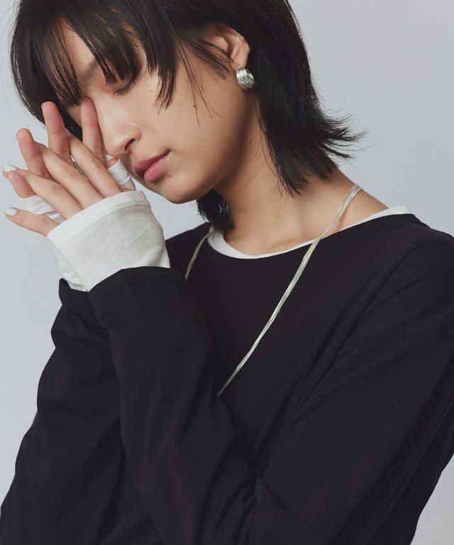 166cm / ブラック×オフホワイト / M