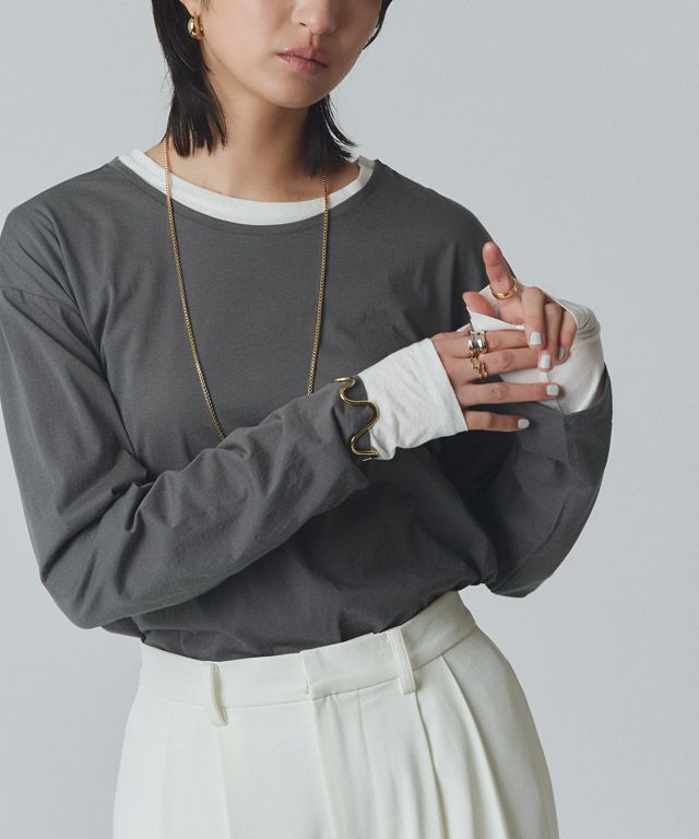 166cm / チャコール×オフホワイト / M