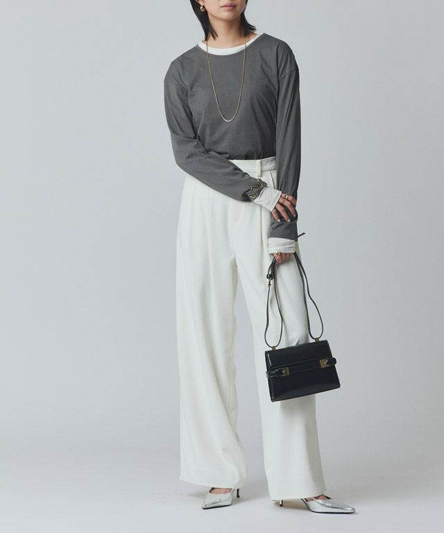 166cm / チャコール×オフホワイト / M