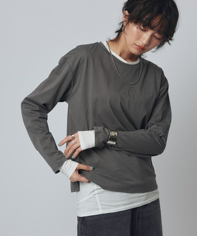 166cm / チャコール×オフホワイト / M