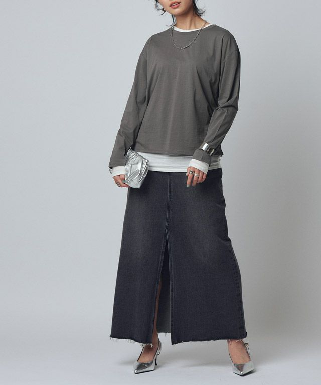 166cm / チャコール×オフホワイト / M