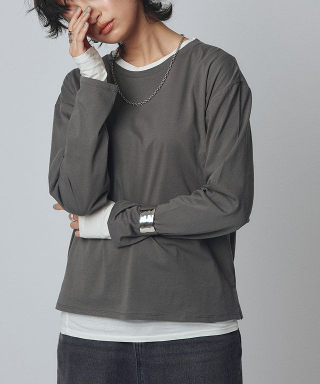 166cm / チャコール×オフホワイト / M