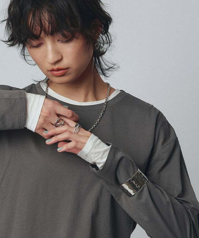 166cm / チャコール×オフホワイト / M