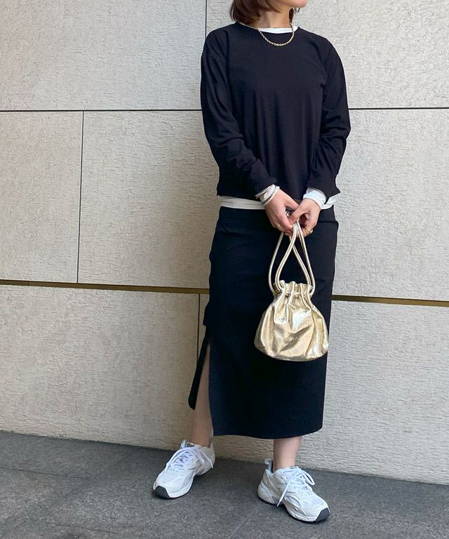 160cm / ブラック×オフホワイト / M