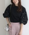 袖パールデザイントップス
