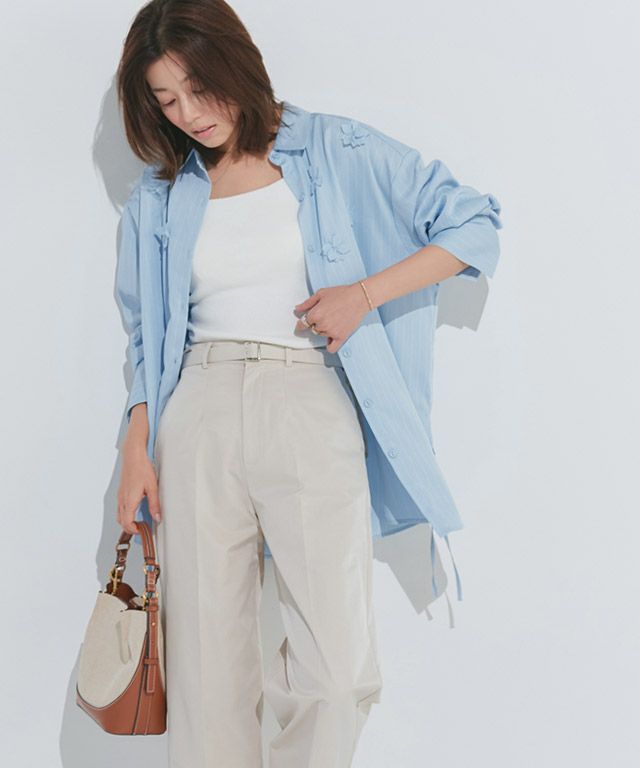 167cm / ストライプ / ブルー / M