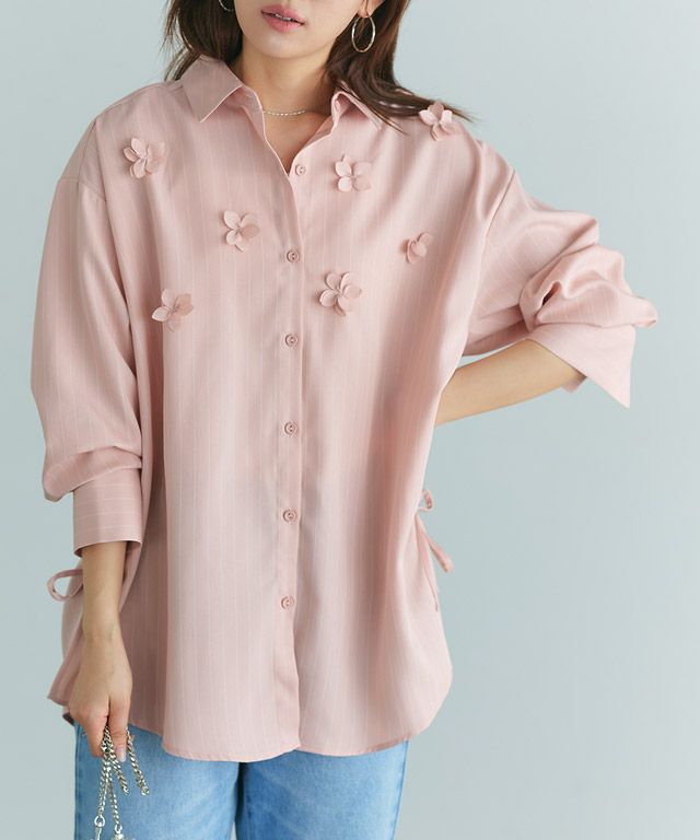 166cm / ストライプ / ピンク / M