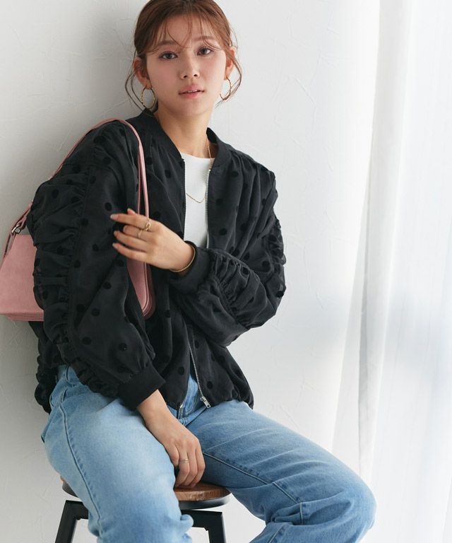 166cm / ドット / ブラック / M