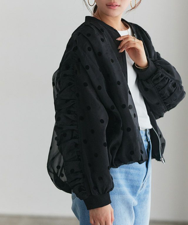 166cm / ドット / ブラック / M