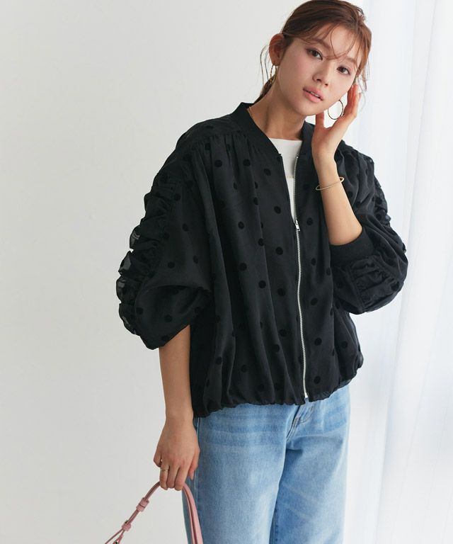 166cm / ドット / ブラック / M