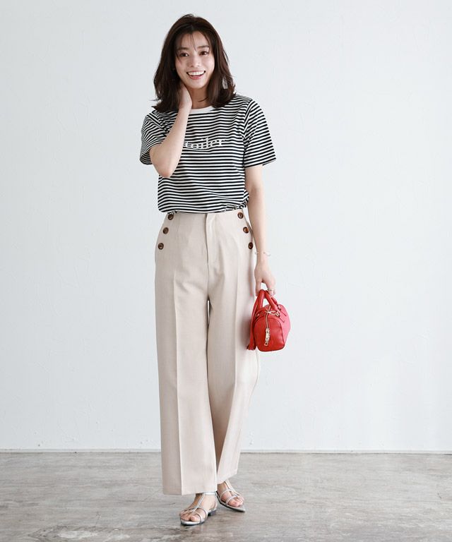 167cm / A / ボーダー×オフホワイト / M