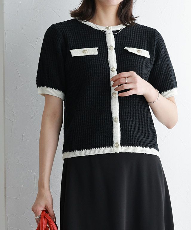 167cm / ブラック×アイボリー / M