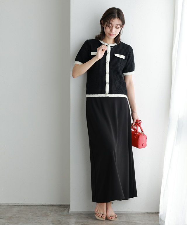 167cm / ブラック×アイボリー / M