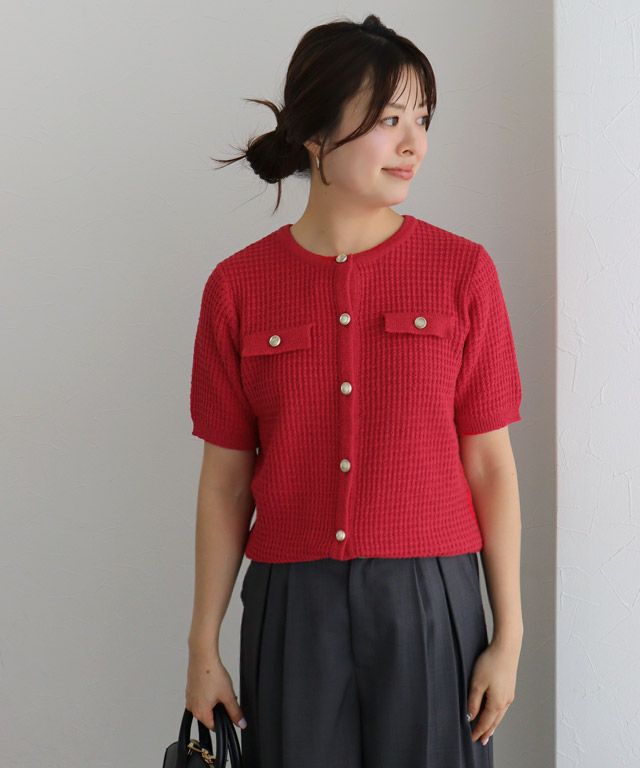 サマーツイードニットカーディガン【Pierrot】【KKfashionさん