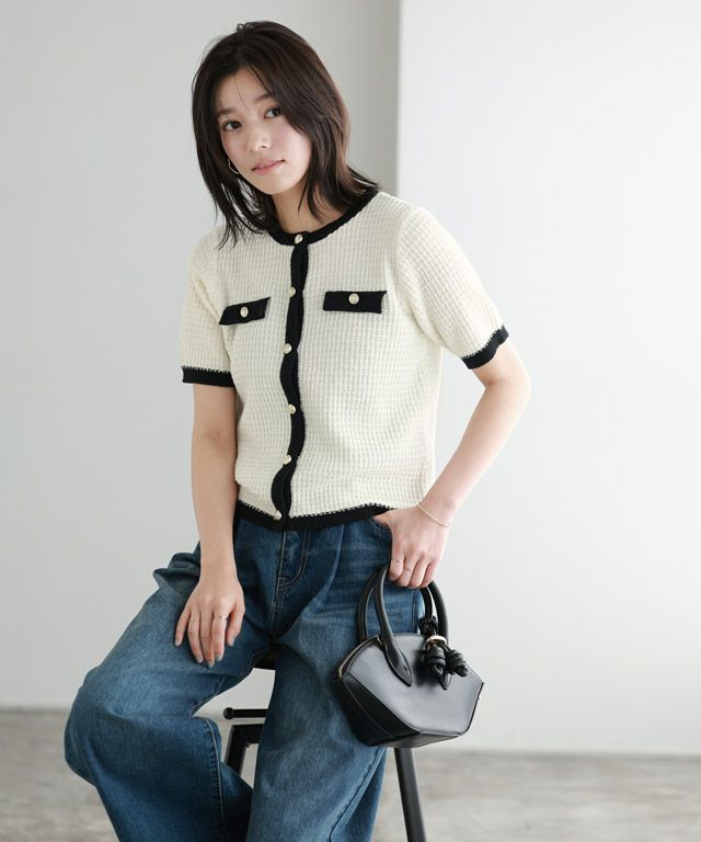 167cm / アイボリー×ブラック / M