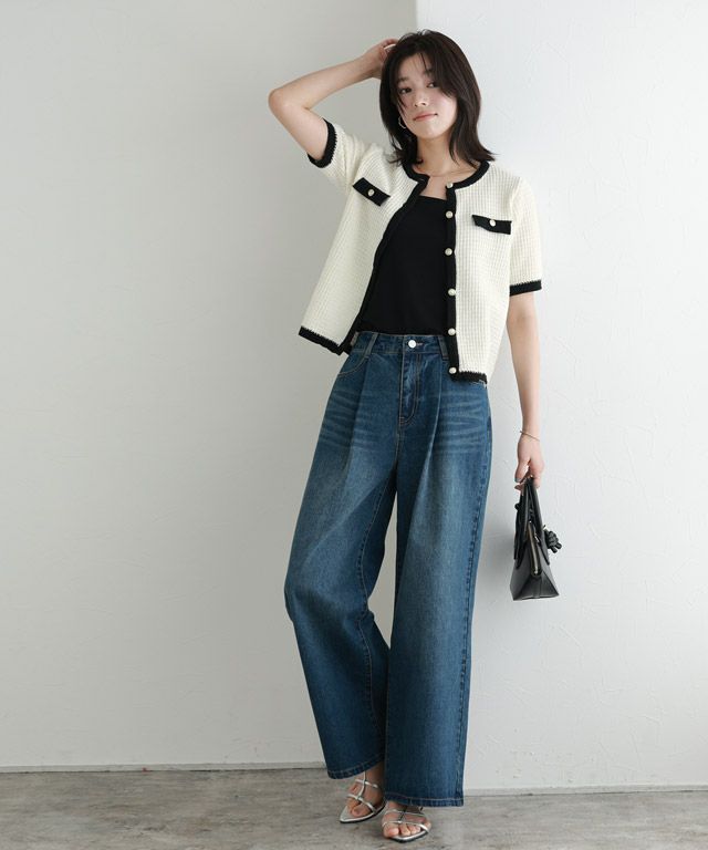 167cm / アイボリー×ブラック / M