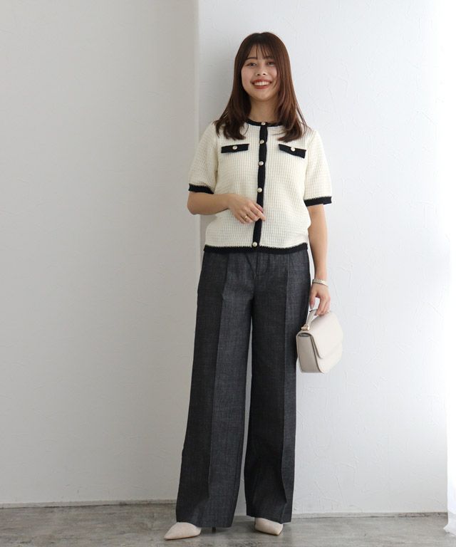 150cm / アイボリー×ブラック / M