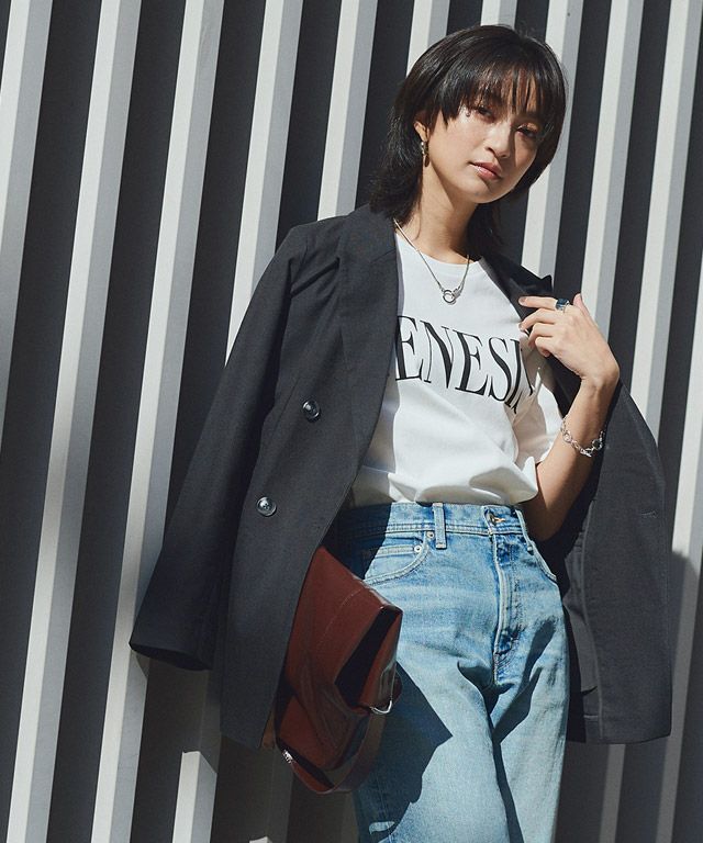 166cm / オフホワイト×ブラック / M