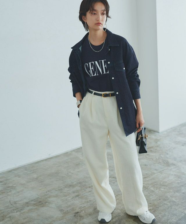 166cm / ダークネイビー×オフホワイト / M