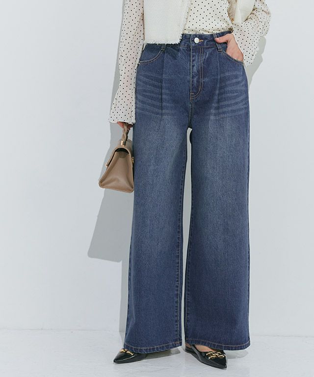 タックワイドデニム