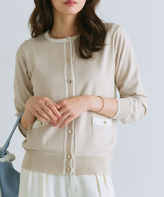 167cm / グレージュ×オフホワイト / M