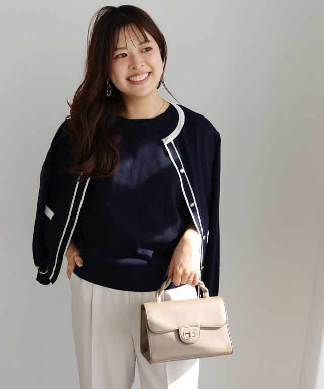 157cm / ネイビー×オフホワイト / M