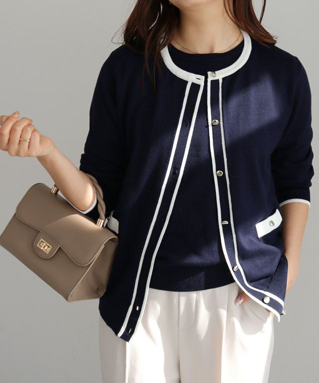 157cm / ネイビー×オフホワイト / M