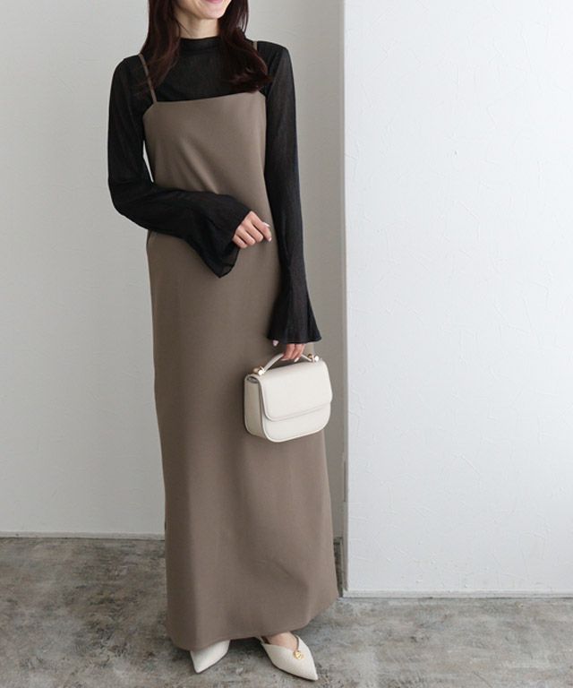 ボックスシルエットキャミワンピース