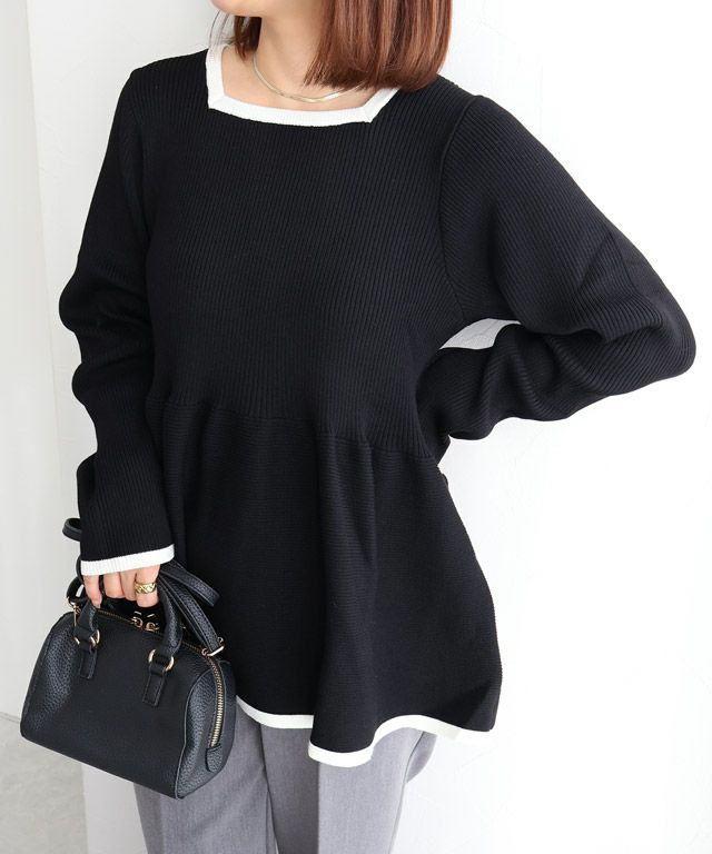 150cm / ブラック×オフホワイト / M