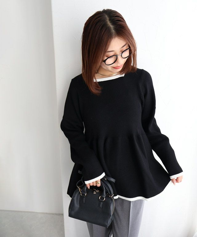 150cm / ブラック×オフホワイト / M