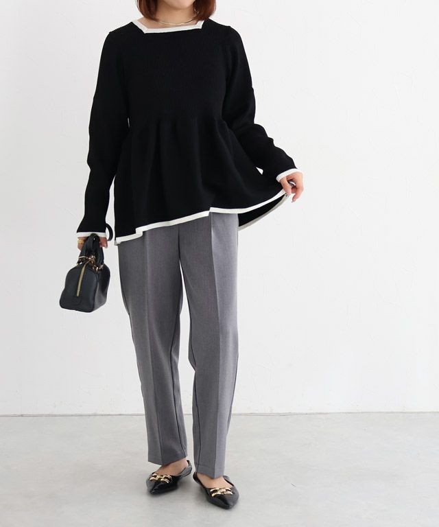 150cm / ブラック×オフホワイト / M