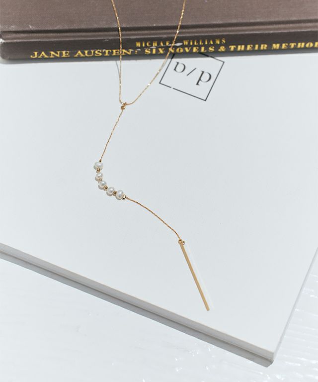 淡水パールYラインネックレス