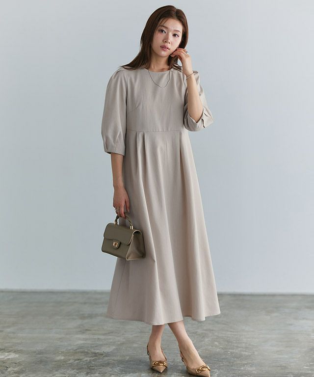 ウエストタックフレアワンピース