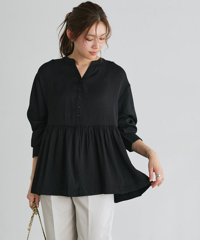 スキッパーペプラムブラウス