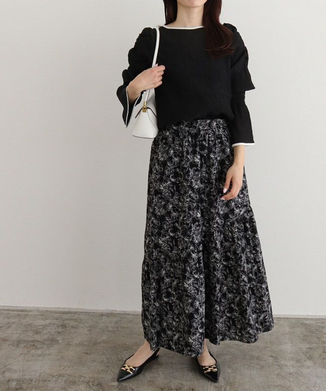 163cm / ブラック×アイボリー / M