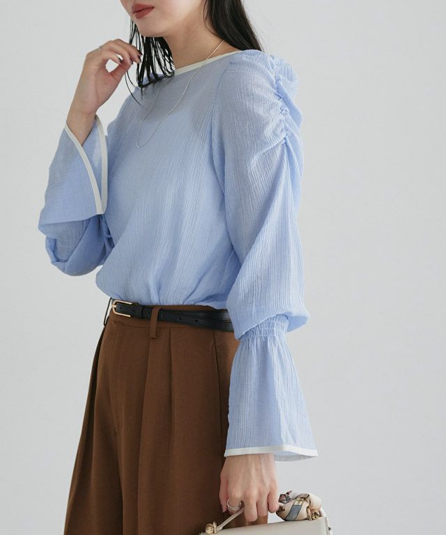 167cm / サックス×アイボリー / M