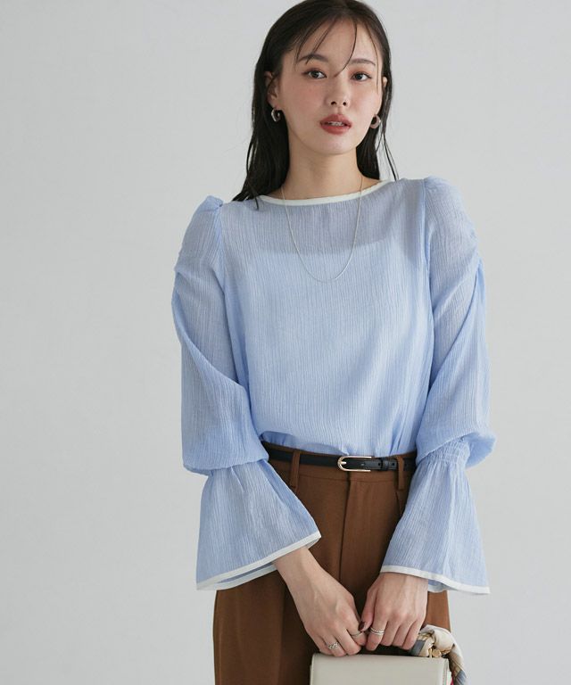 167cm / サックス×アイボリー / M